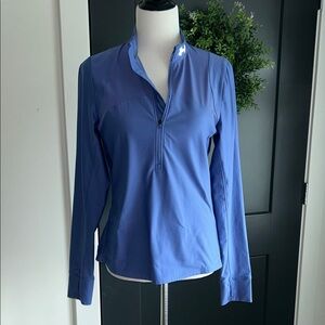 Under armour M purple fitted half zip long sleeve pullover shirt